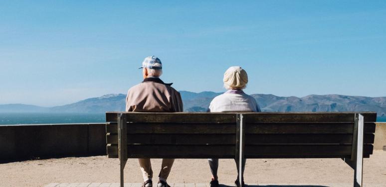 Seniors on a bench 